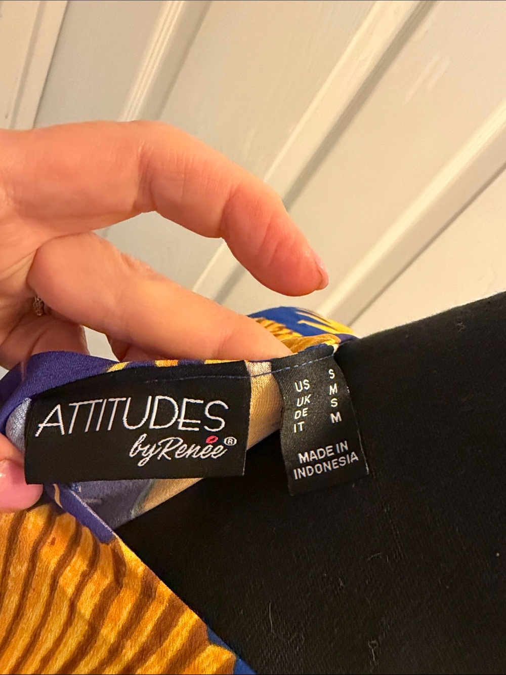Attitudes by Renee Blue and Yellow Tropical Print Maxi Dress - Picture 3 of 5